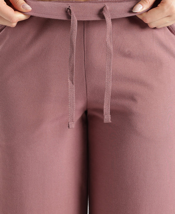 Super Combed Cotton Rich Elastane Stretch Relaxed Fit Culottes - Burnt Rose