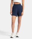 Super Combed Cotton Rich Straight Fit Shorts with Side Pockets - Navy Blazer