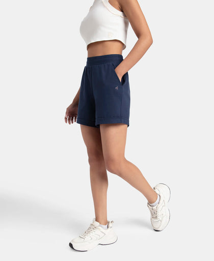 Super Combed Cotton Rich Straight Fit Shorts with Side Pockets - Navy Blazer