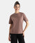 Super Combed Cotton Rich Oversized T-Shirt with Side Slits - Deep Taupe