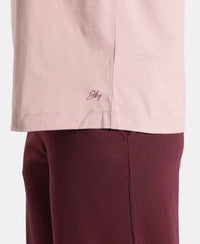 Super Combed Cotton Rich Oversized T-Shirt with Side Slits - Woodrose