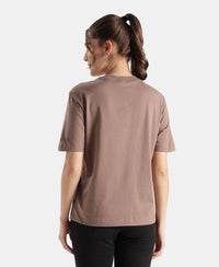 Super Combed Cotton Rich Oversized Printed T-Shirt - Deep Taupe