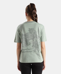 Super Combed Cotton Rich Oversized Printed T-Shirt - Iceberg Green