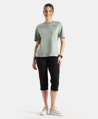 Super Combed Cotton Rich Oversized Printed T-Shirt - Iceberg Green