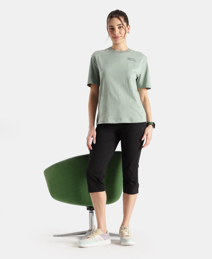 Super Combed Cotton Rich Oversized Printed T-Shirt - Iceberg Green
