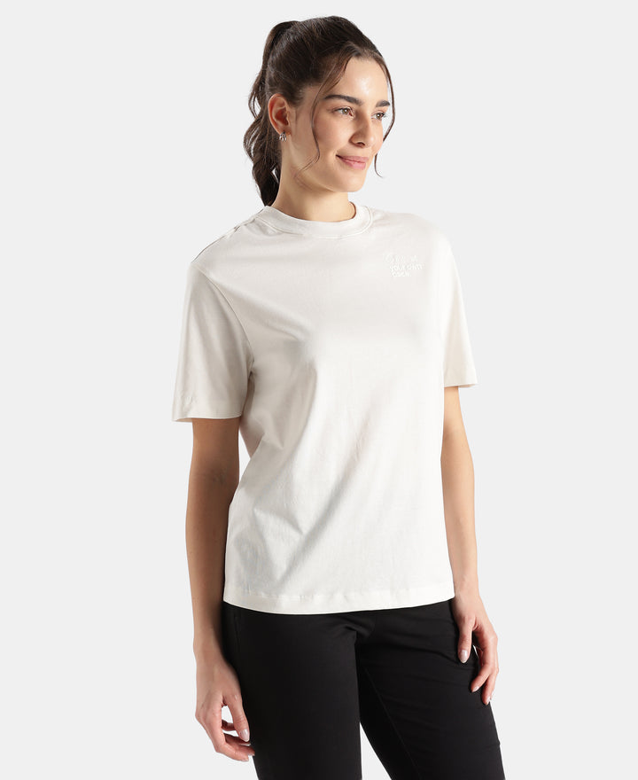 Super Combed Cotton Rich Oversized Printed T-Shirt - Snow White