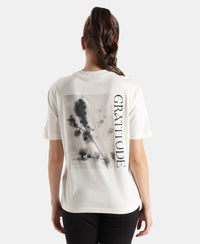 Super Combed Cotton Rich Oversized Printed T-Shirt - Snow White