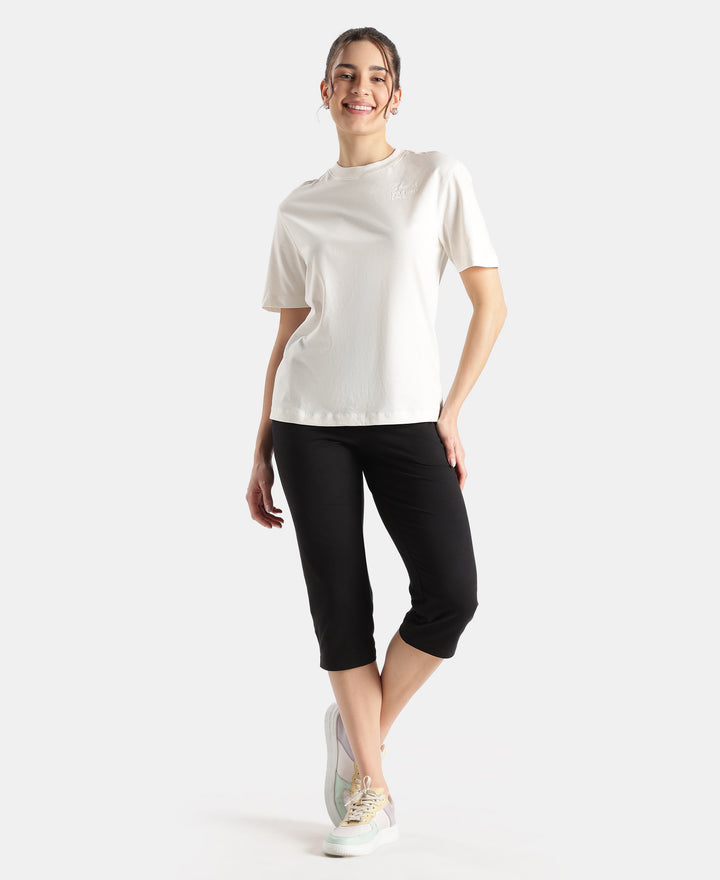 Super Combed Cotton Rich Oversized Printed T-Shirt - Snow White