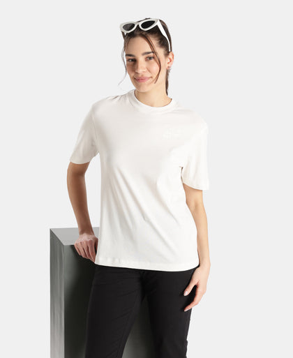 Super Combed Cotton Rich Oversized Printed T-Shirt - Snow White