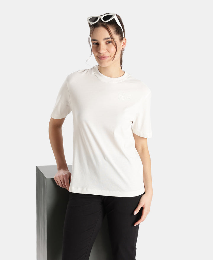 Super Combed Cotton Rich Oversized Printed T-Shirt - Snow White