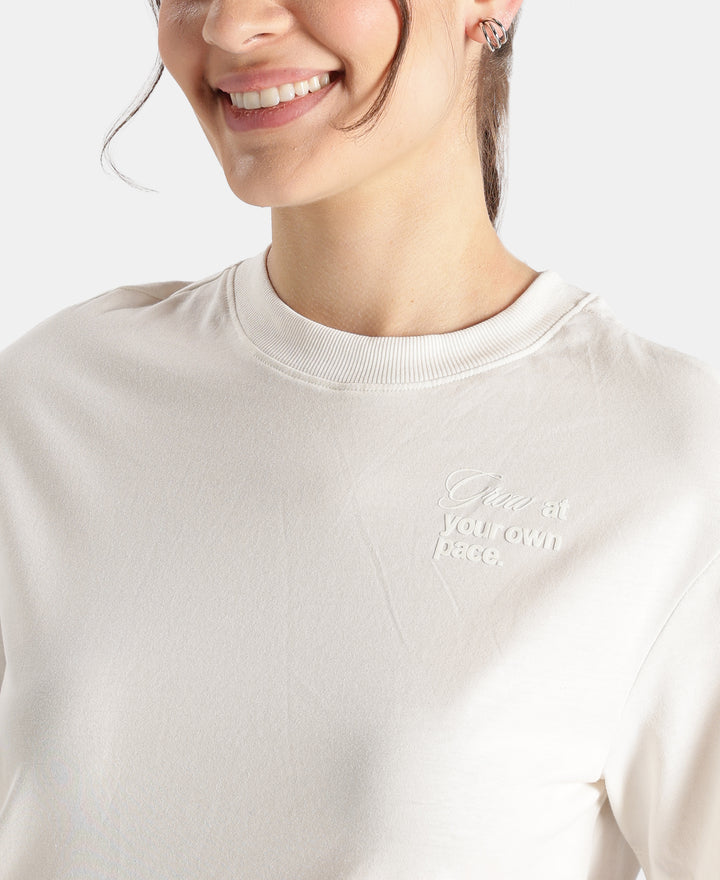 Super Combed Cotton Rich Oversized Printed T-Shirt - Snow White
