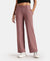 Super Combed Cotton Rich Relaxed Fit Wide Leg Pants with Side Pockets - Burnt Rose