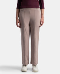 Super Combed Cotton Rich Relaxed Fit Wide Leg Pants with Side Pockets - Mocha