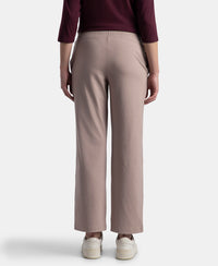 Super Combed Cotton Rich Relaxed Fit Wide Leg Pants with Side Pockets - Mocha