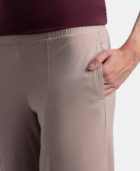 Super Combed Cotton Rich Relaxed Fit Wide Leg Pants with Side Pockets - Mocha