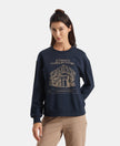 Super Combed Cotton French Terry Fabric Printed Sweatshirt  - Dark Sapphire A191