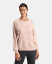 Super Combed Cotton French Terry Fabric Printed Sweatshirt - Sepia Rose