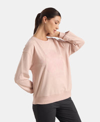 Super Combed Cotton French Terry Fabric Printed Sweatshirt - Sepia Rose