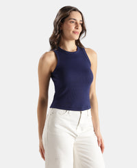 100% Super Combed Cotton Stretch Slim Fit Racerback Styled Tank Top - Imperial Blue