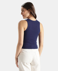 100% Super Combed Cotton Stretch Slim Fit Racerback Styled Tank Top - Imperial Blue