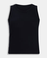 100% Super Combed Cotton Stretch Slim Fit Racerback Styled Tank Top - Navy Blazer