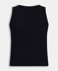 100% Super Combed Cotton Stretch Slim Fit Racerback Styled Tank Top - Navy Blazer