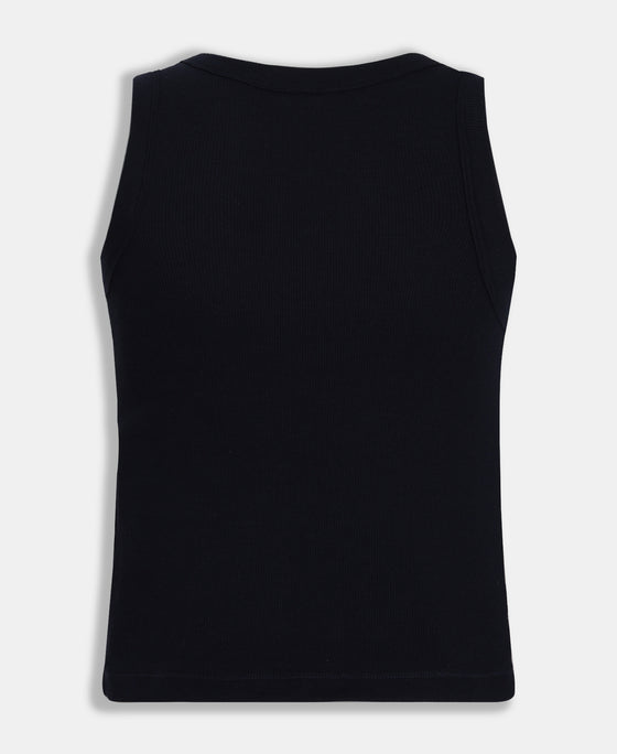 100% Super Combed Cotton Stretch Slim Fit Racerback Styled Tank Top - Navy Blazer