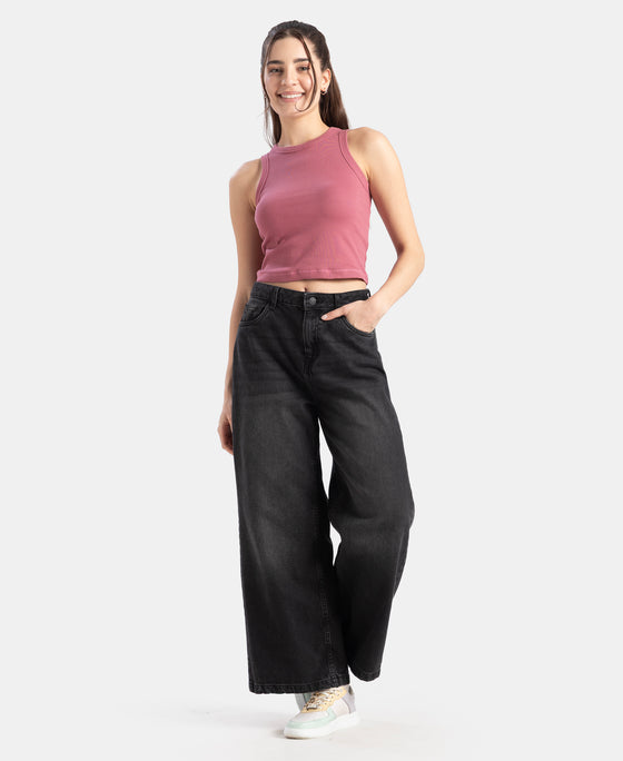 100% Super Combed Cotton Stretch Slim Fit Racerback Styled Tank Top - Rose Wine