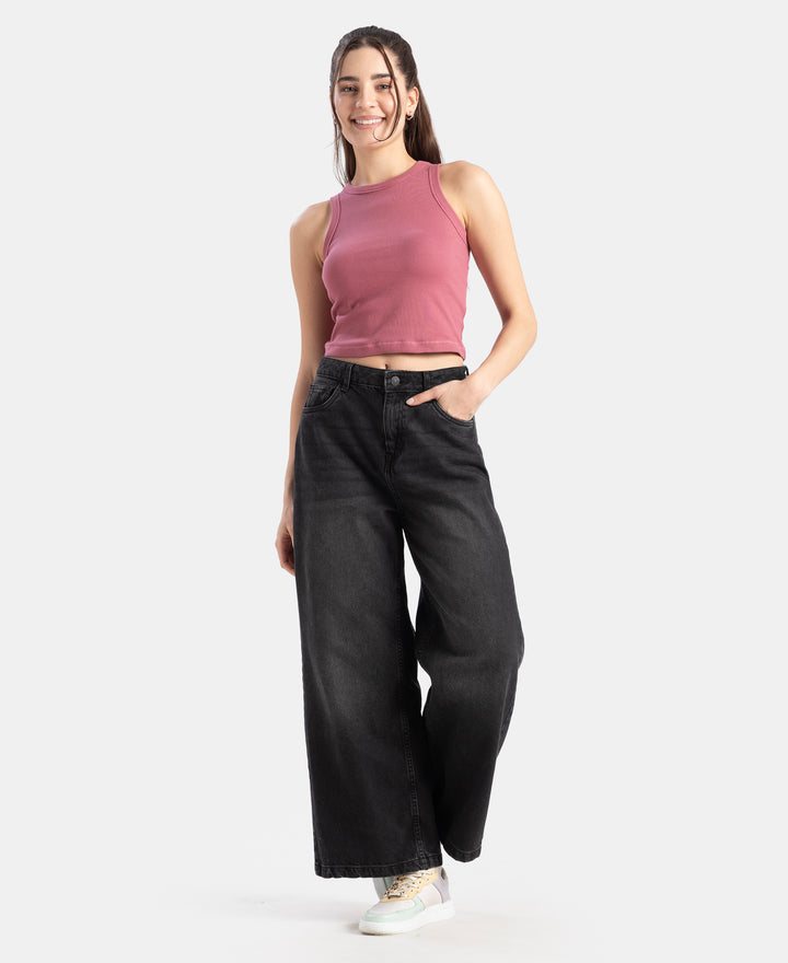 100% Super Combed Cotton Stretch Slim Fit Racerback Styled Tank Top - Rose Wine