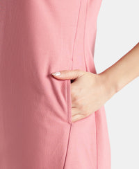 100% Super Combed Cotton Regular Fit Dress with Side Pockets - Brandied Apricot