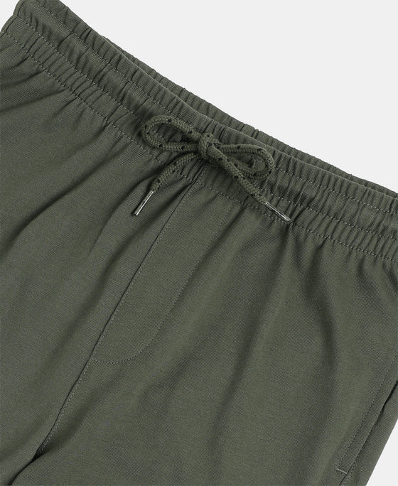 Boy's Super Combed Cotton Rich Graphic Printed Joggers with Elasticated Hem - Thyme