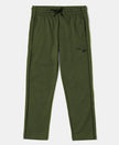 Boy's Super Combed Cotton Rich Graphic Printed Trackpants with Contrast Side Piping - Thyme