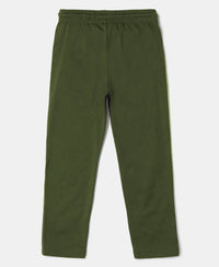 Boy's Super Combed Cotton Rich Graphic Printed Trackpants with Contrast Side Piping - Thyme