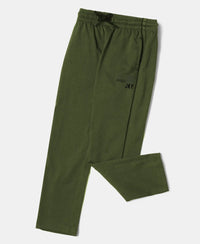 Boy's Super Combed Cotton Rich Graphic Printed Trackpants with Contrast Side Piping - Thyme