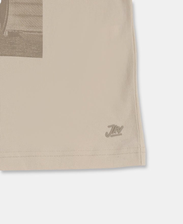 Boy's Super Combed Cotton Graphic Printed Tank Top - French Oak