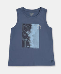 Boy's Super Combed Cotton Graphic Printed Tank Top - Frost