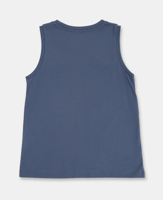 Boy's Super Combed Cotton Graphic Printed Tank Top - Frost