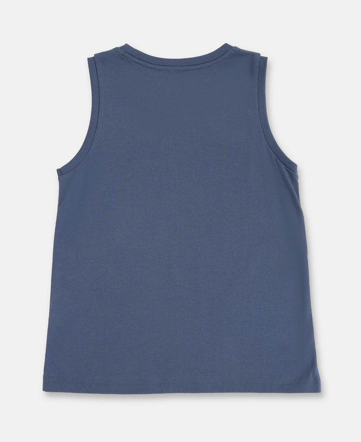 Boy's Super Combed Cotton Graphic Printed Tank Top - Frost
