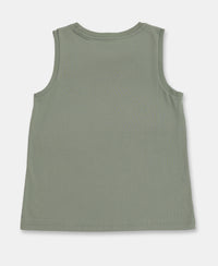 Boy's Super Combed Cotton Graphic Printed Tank Top - Lily Pad