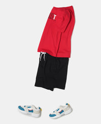 Boy's Super Combed Cotton Printed T-Shirt & Shorts Set - Assorted