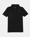 Boy's Super Combed Cotton Rich Regular Fit Polo T-Shirt - Black