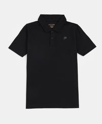Boy's Super Combed Cotton Rich Regular Fit Polo T-Shirt - Black
