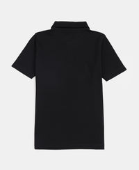 Boy's Super Combed Cotton Rich Regular Fit Polo T-Shirt - Black