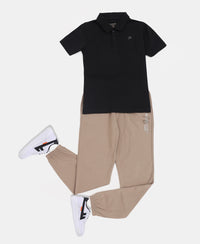 Boy's Super Combed Cotton Rich Regular Fit Polo T-Shirt - Black