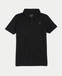 Boy's Super Combed Cotton Rich Regular Fit Polo T-Shirt - Black