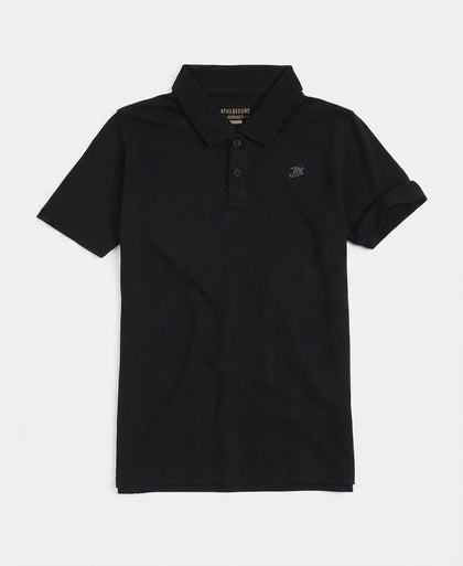 Boy's Super Combed Cotton Rich Regular Fit Polo T-Shirt - Black