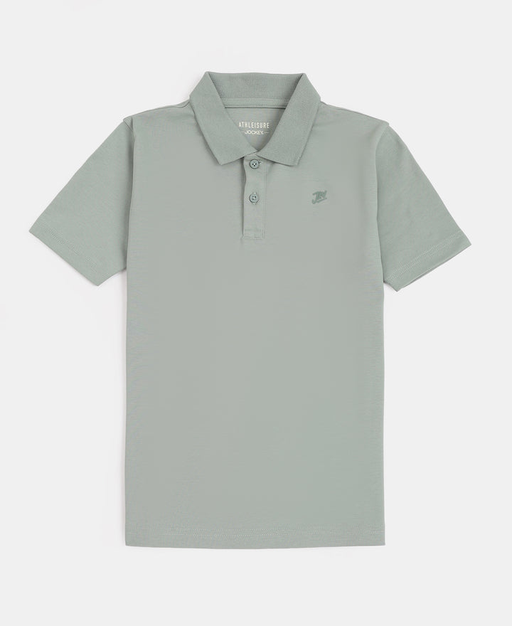 Boy's Super Combed Cotton Rich Regular Fit Polo T-Shirt - Iceberg Green
