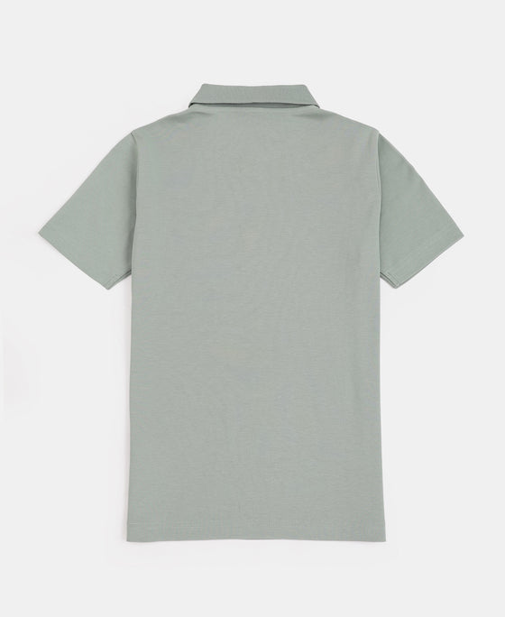 Boy's Super Combed Cotton Rich Regular Fit Polo T-Shirt - Iceberg Green