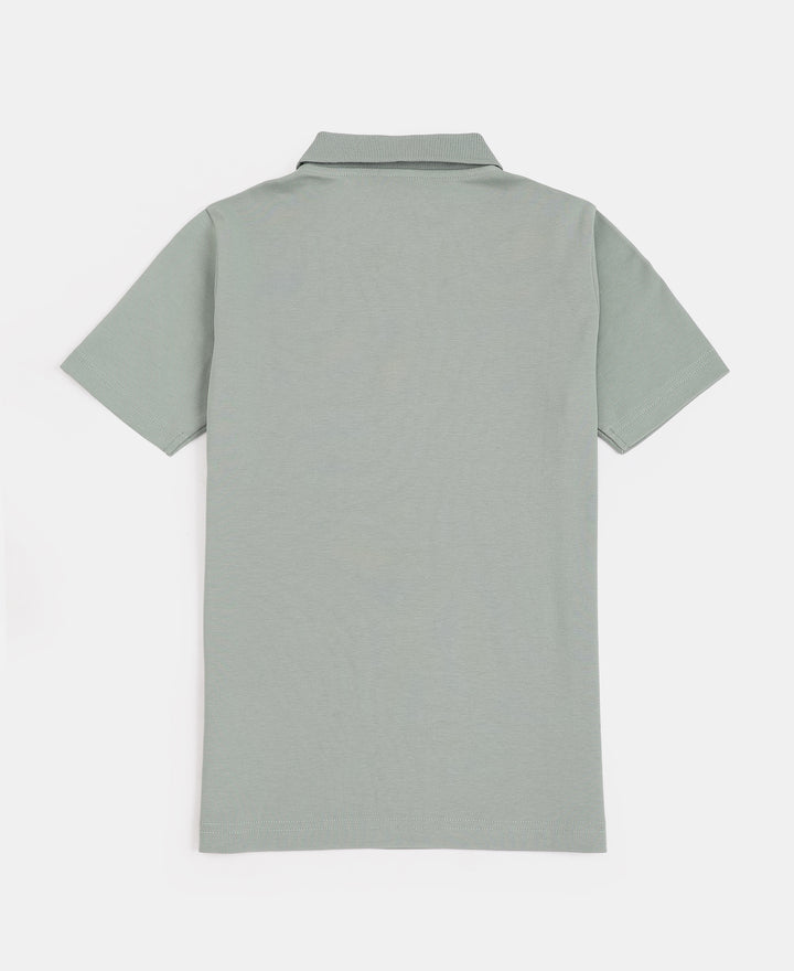 Boy's Super Combed Cotton Rich Regular Fit Polo T-Shirt - Iceberg Green