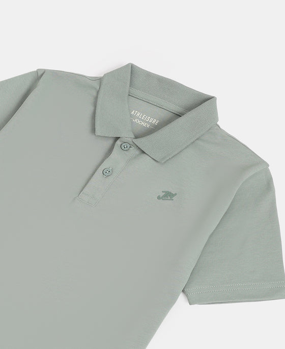 Boy's Super Combed Cotton Rich Regular Fit Polo T-Shirt - Iceberg Green